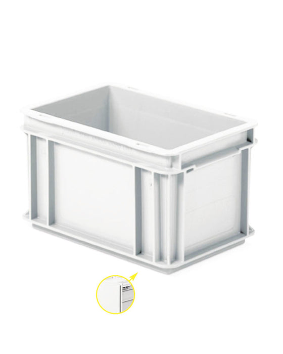 Caja Athena Apilables 30x20x15 cm cap. 6 lts color blanco contacto directo con alimentos, soportan -20 a 70 grados, resisten 50 kgs carga dinámica y 400 kgs carga estática