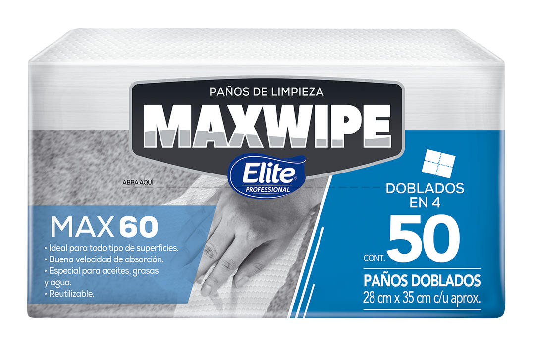 Paño MAXWIPE ELITE X60 50 PAÑOS DOB 8/1 (28x35)